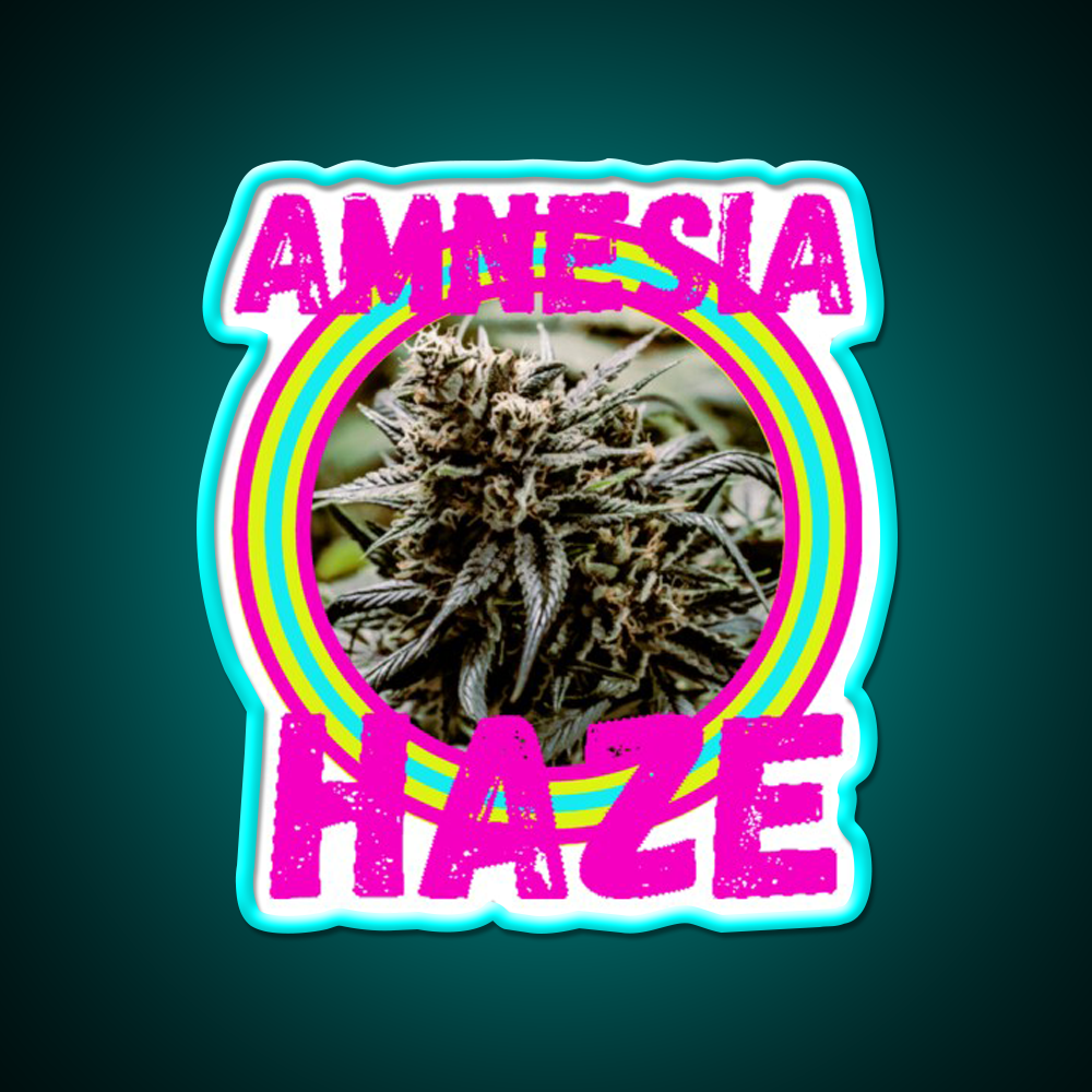 Amnesia Haze Trans 5 Hemp Inspired Green Leaf Led Neon Sign Rgb Color - Size and dimension reference