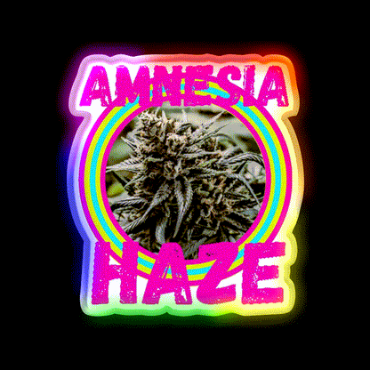 Amnesia Haze Trans 5 Hemp Inspired Green Leaf Led Neon Sign Rgb Color - LED neon sign close-up detail