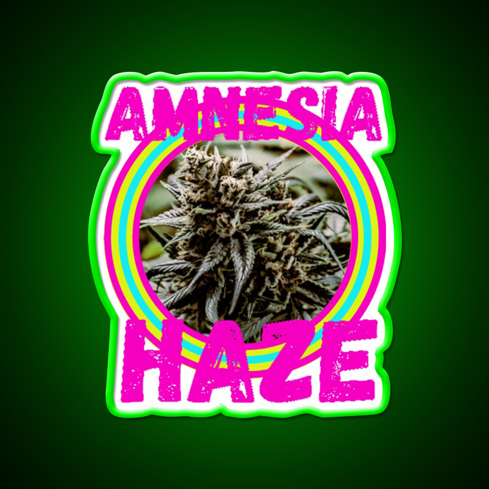 Amnesia Haze Trans 5 Hemp Inspired Green Leaf Led Neon Sign Rgb Color - LED neon sign view 8