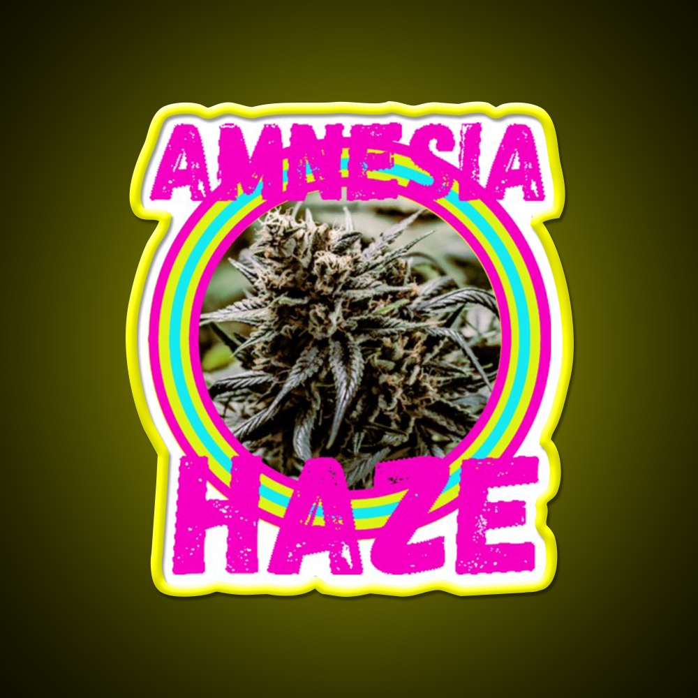 Amnesia Haze Trans 5 Hemp Inspired Green Leaf Led Neon Sign Rgb Color - LED neon sign view 7