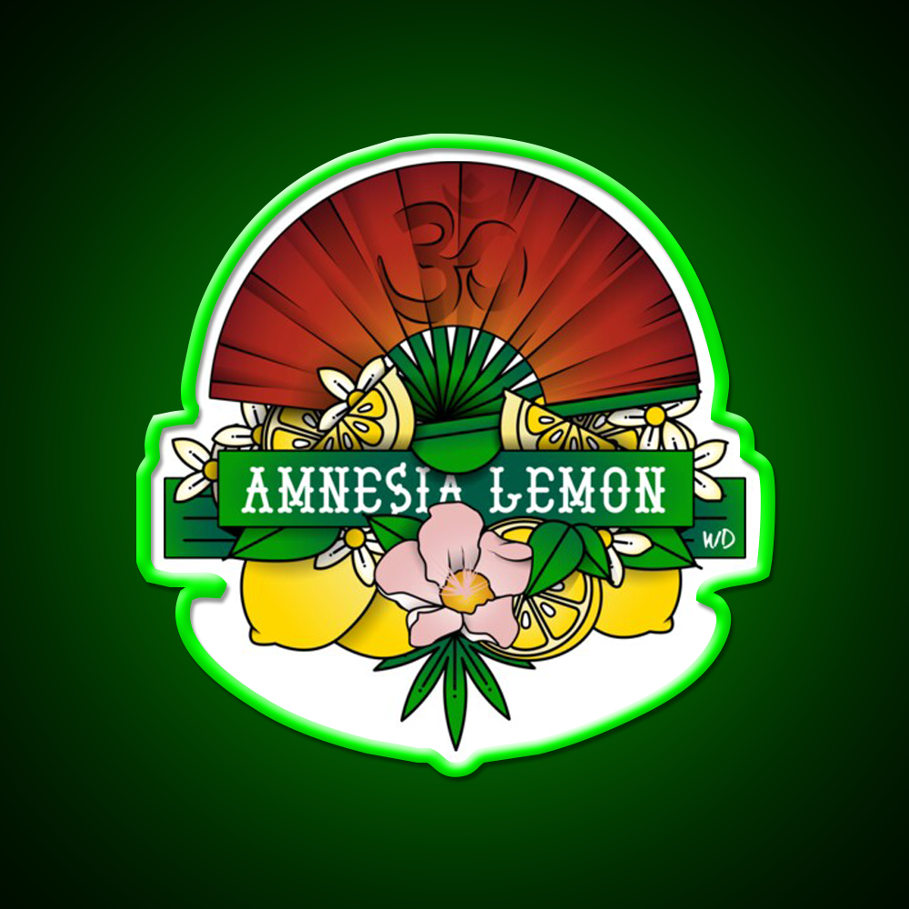 Amnesia Lemon Hemp Inspired Green Leaf Led Neon Sign Rgb Color - LED neon sign view 8
