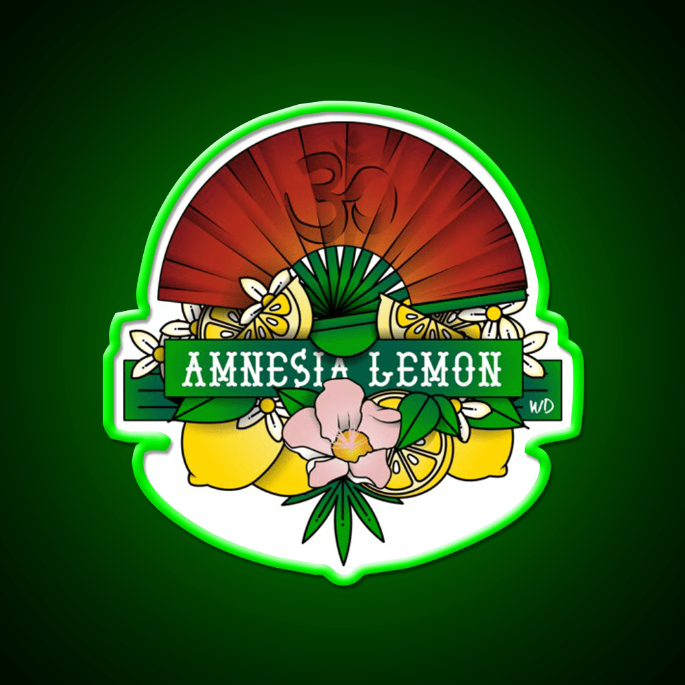 Amnesia Lemon Hemp Inspired Green Leaf Led Neon Sign Rgb Color - Shineneon