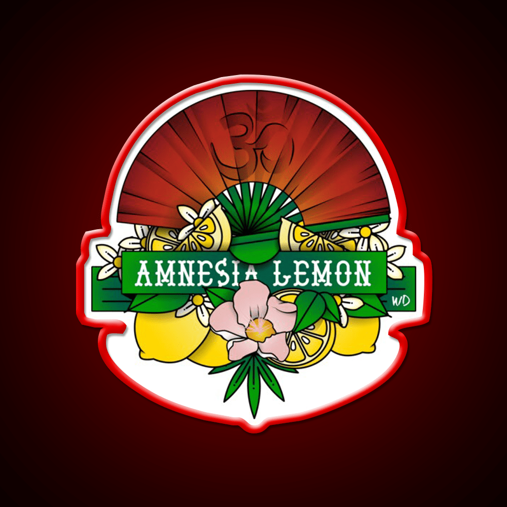 Amnesia Lemon Hemp Inspired Green Leaf Led Neon Sign Rgb Color - Shineneon