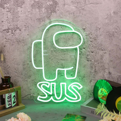Among Us Sus Green Led Neon Sign - Shineneon