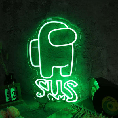Among Us Sus Green Led Neon Sign - Shineneon