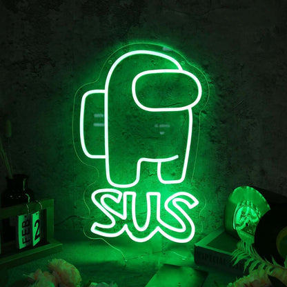 Among Us Sus Green Led Neon Sign - Shineneon