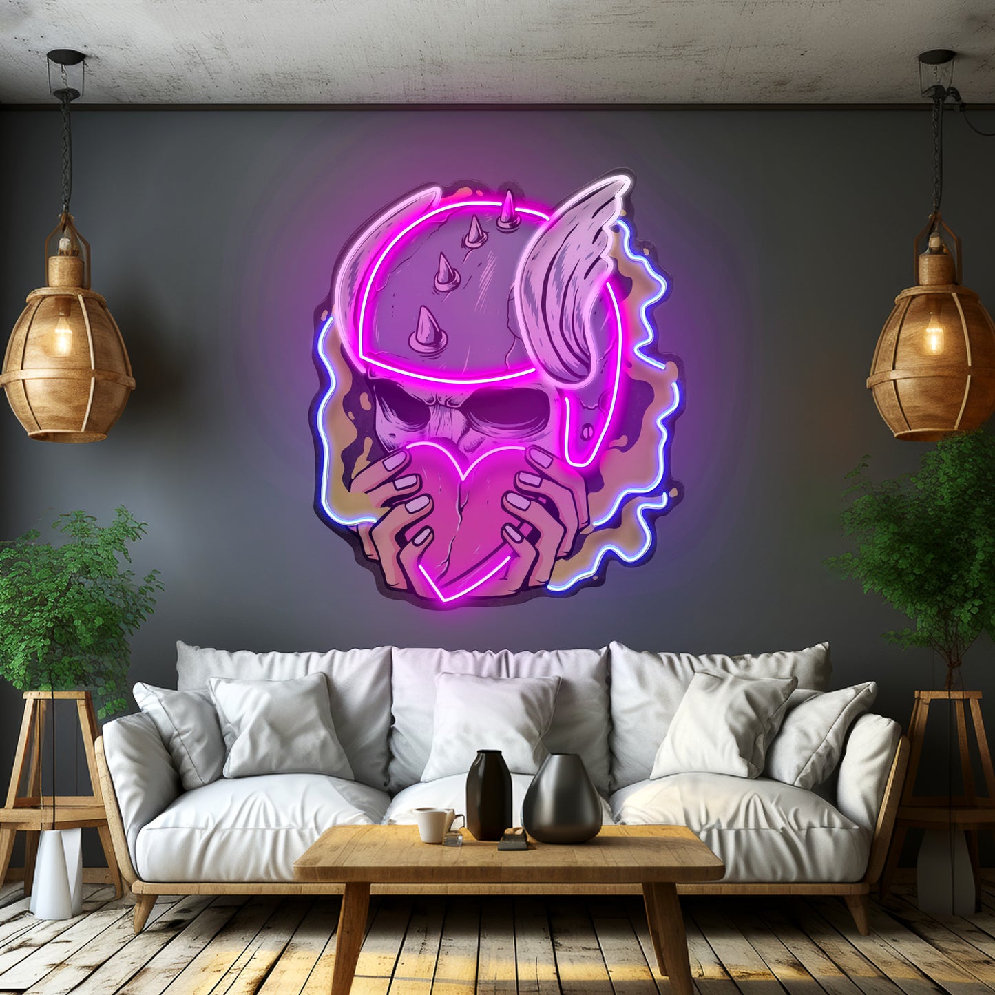 Amor Head Skull Led Neon Sign Light Custom Led Signs