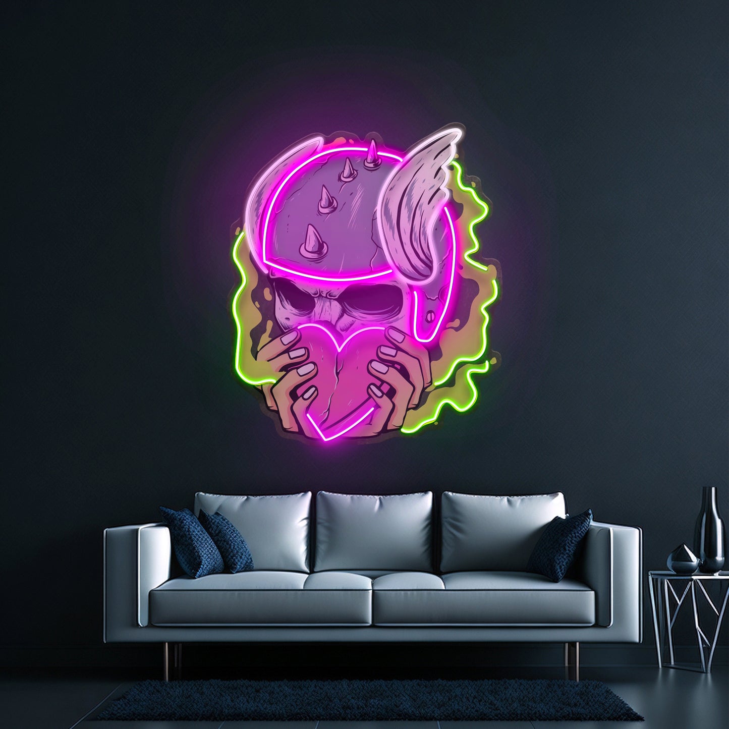 Amor Head Skull Led Neon Sign Light Custom Led Signs