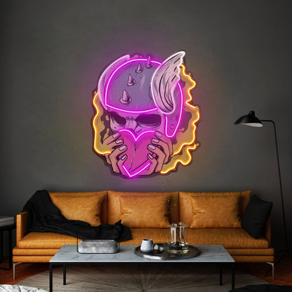 Amor Head Skull Led Neon Sign Light Custom Led Signs