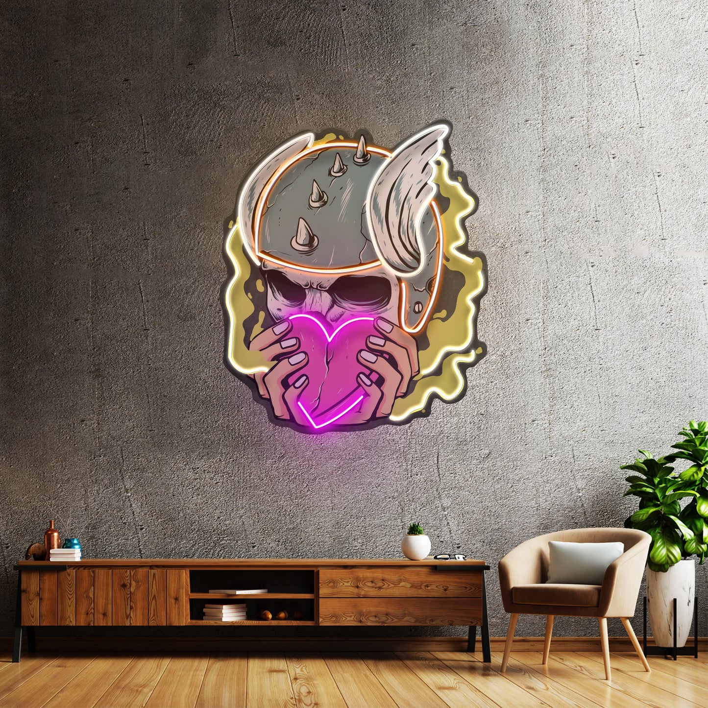 Amor Head Skull Led Neon Sign Light Custom Led Signs