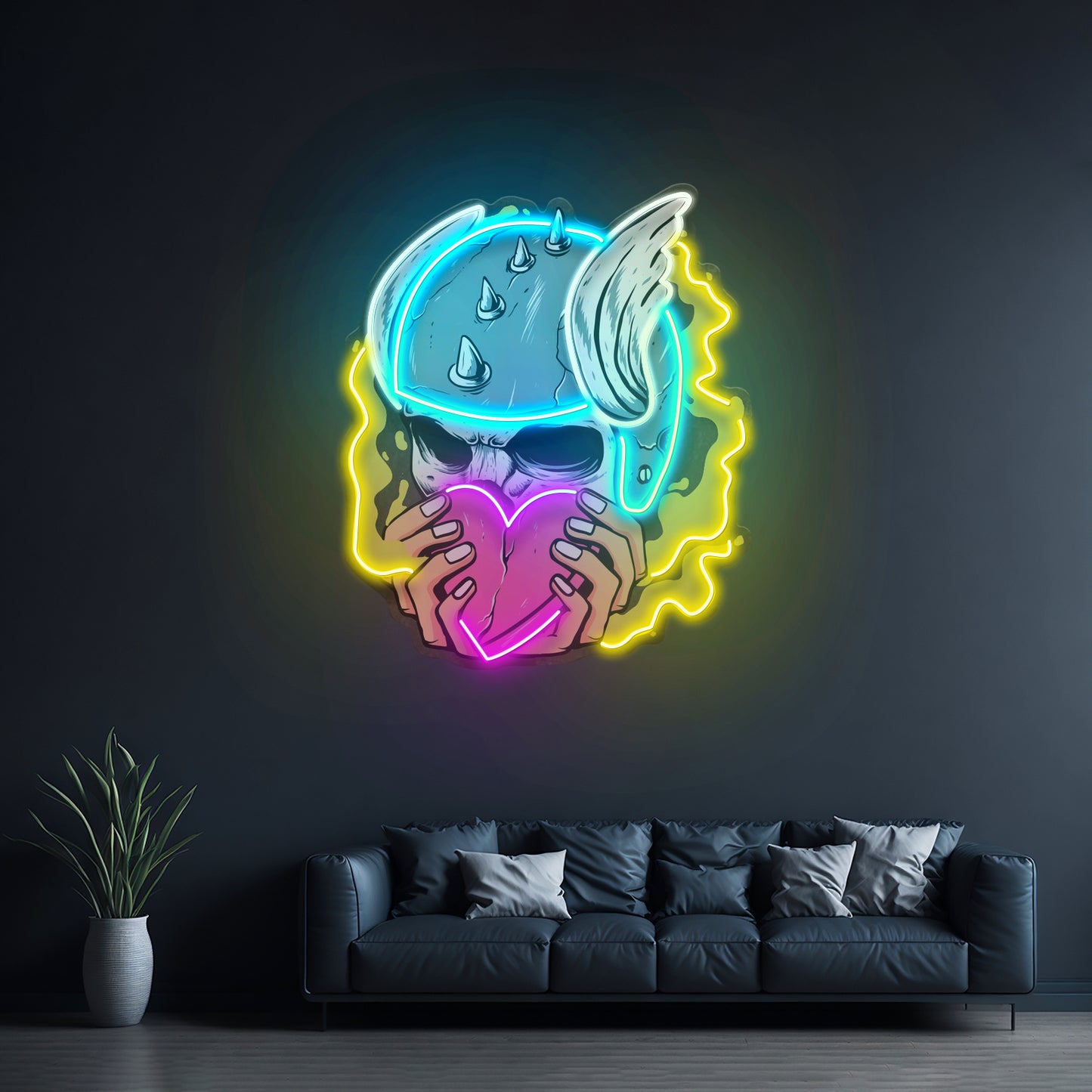 Amor Head Skull Led Neon Sign Light Custom Led Signs