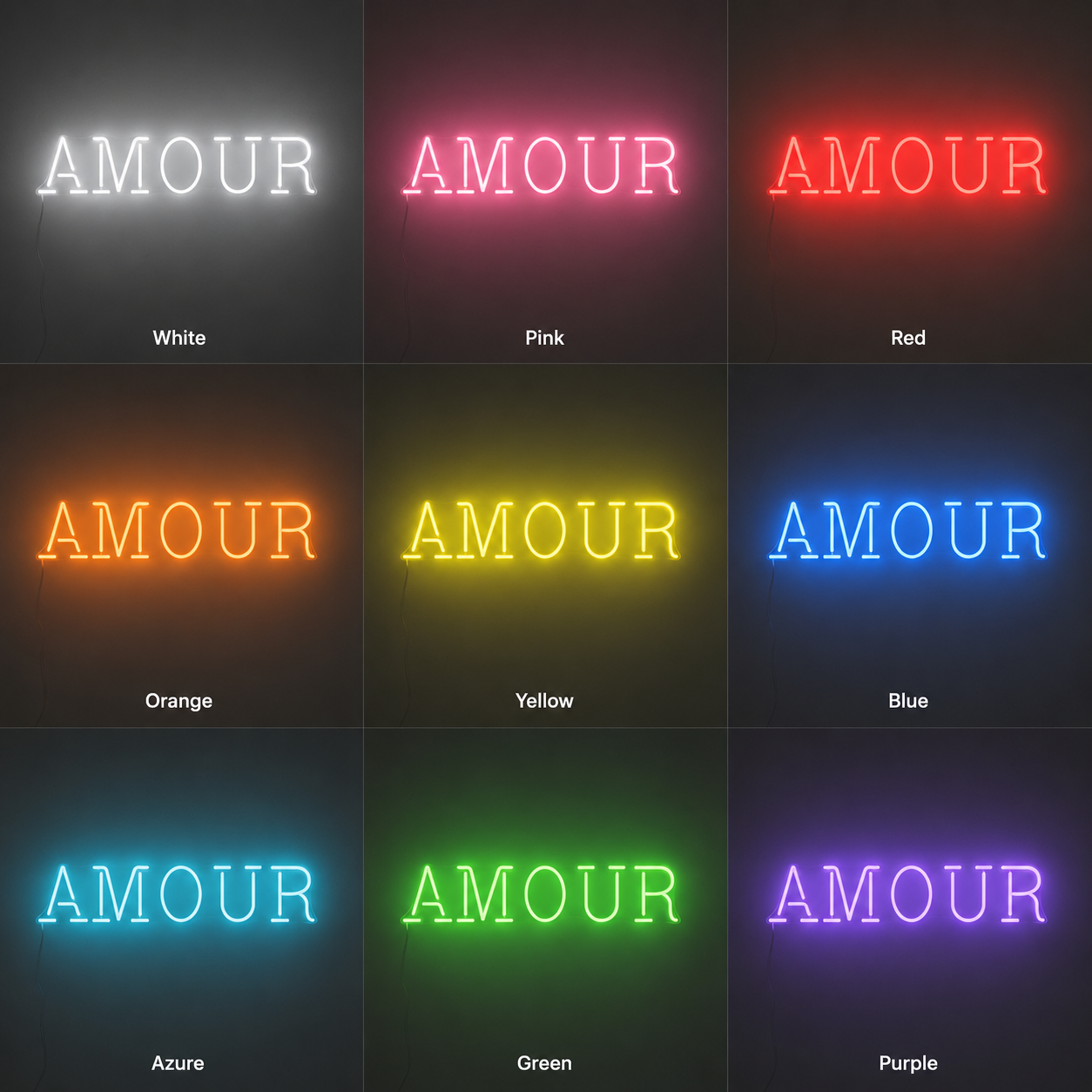 Amour LED Neon Sign Wall Neon Sign - 05 Color Grid