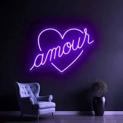 Amour Love Shape Led Neon Sign Wall Art - Shineneon