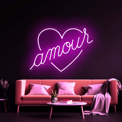 Amour Love Shape Led Neon Sign Wall Art - Shineneon
