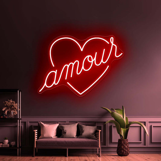 Amour Love Shape Led Neon Sign Wall Art