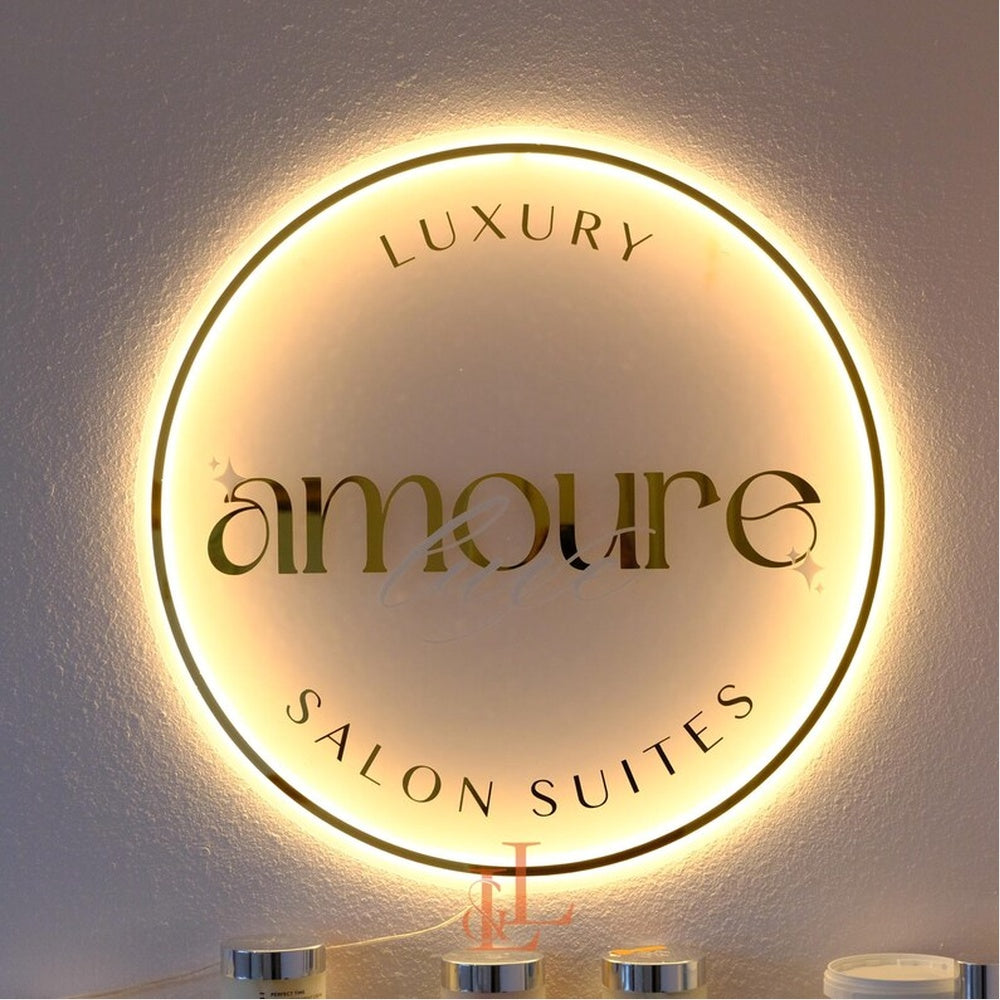 Amours Salon Acrylic Business Logo Sign