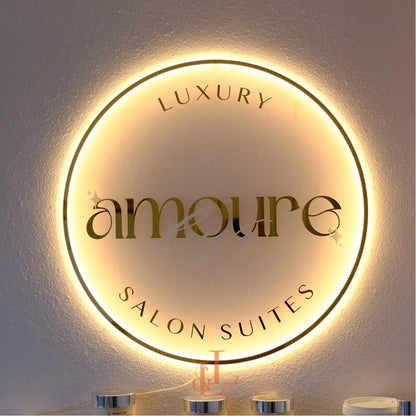 Amours Salon Acrylic Business Logo Sign - Shineneon