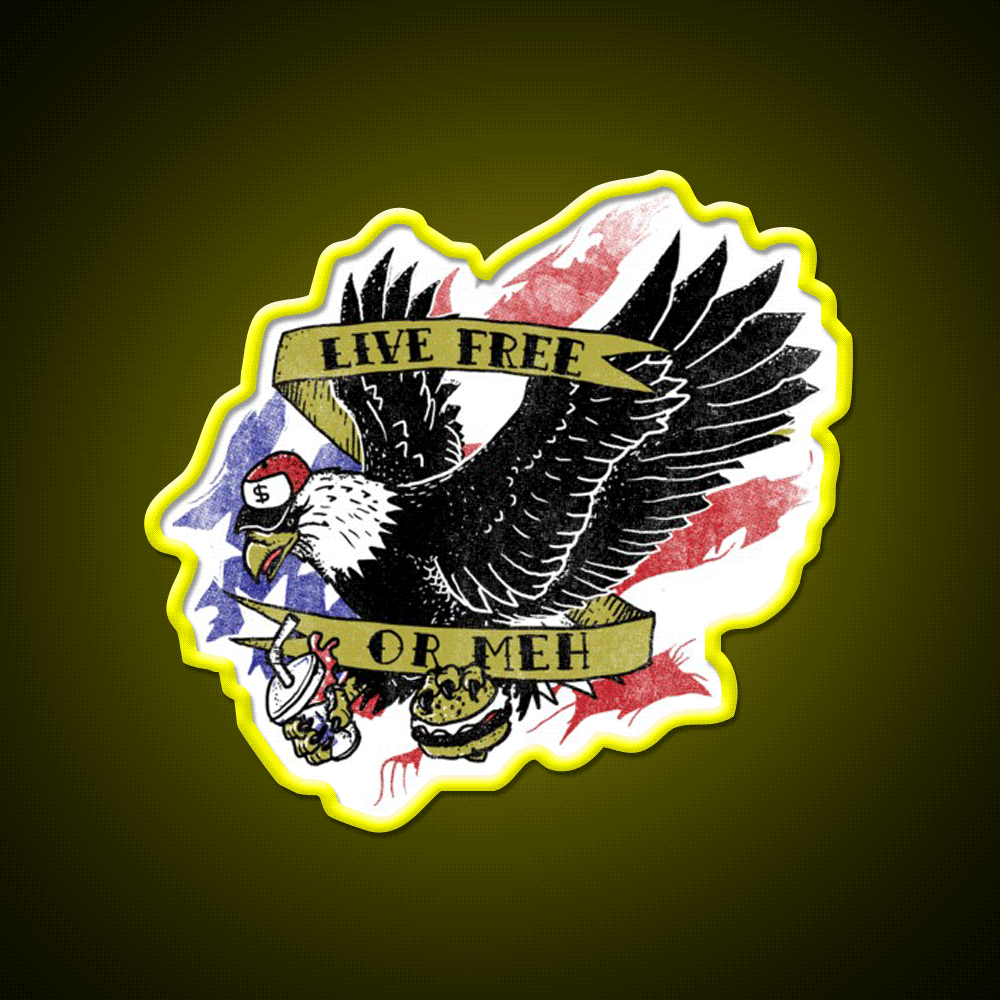 Amrica The Meh Fast Food Led Neon Sign For Burger Place Rgb Color