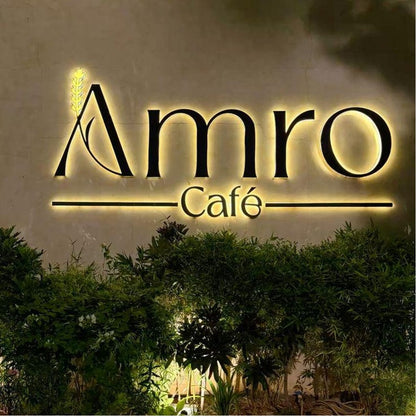 Amro Cafe 3D Backlit Channel Letters Led Light Sign