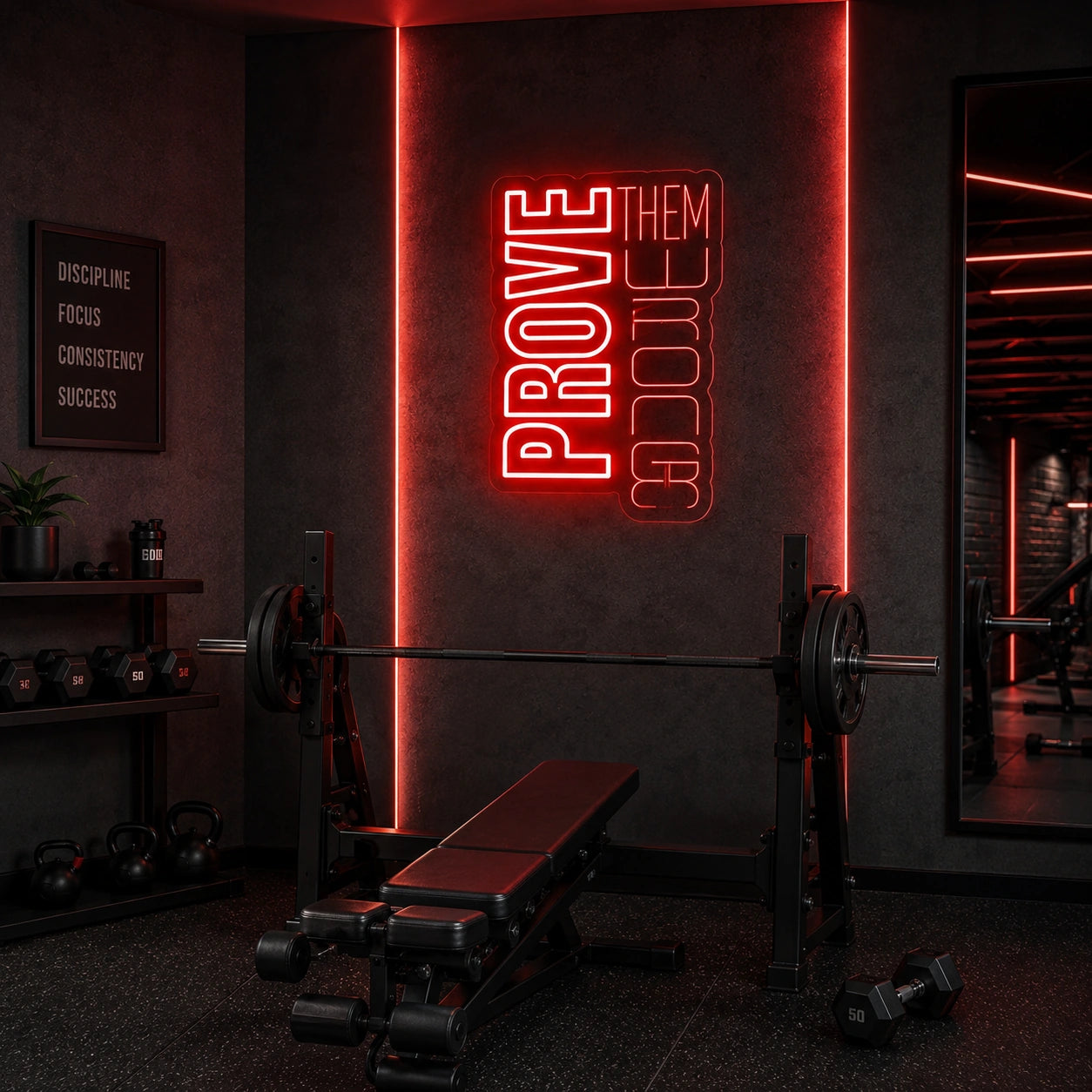An Empty Gym Room With LED Neon Sign - 02 High-Converting Product Image