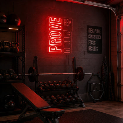 An Empty Gym Room With LED Neon Sign - 03 Real Lifestyle Scene