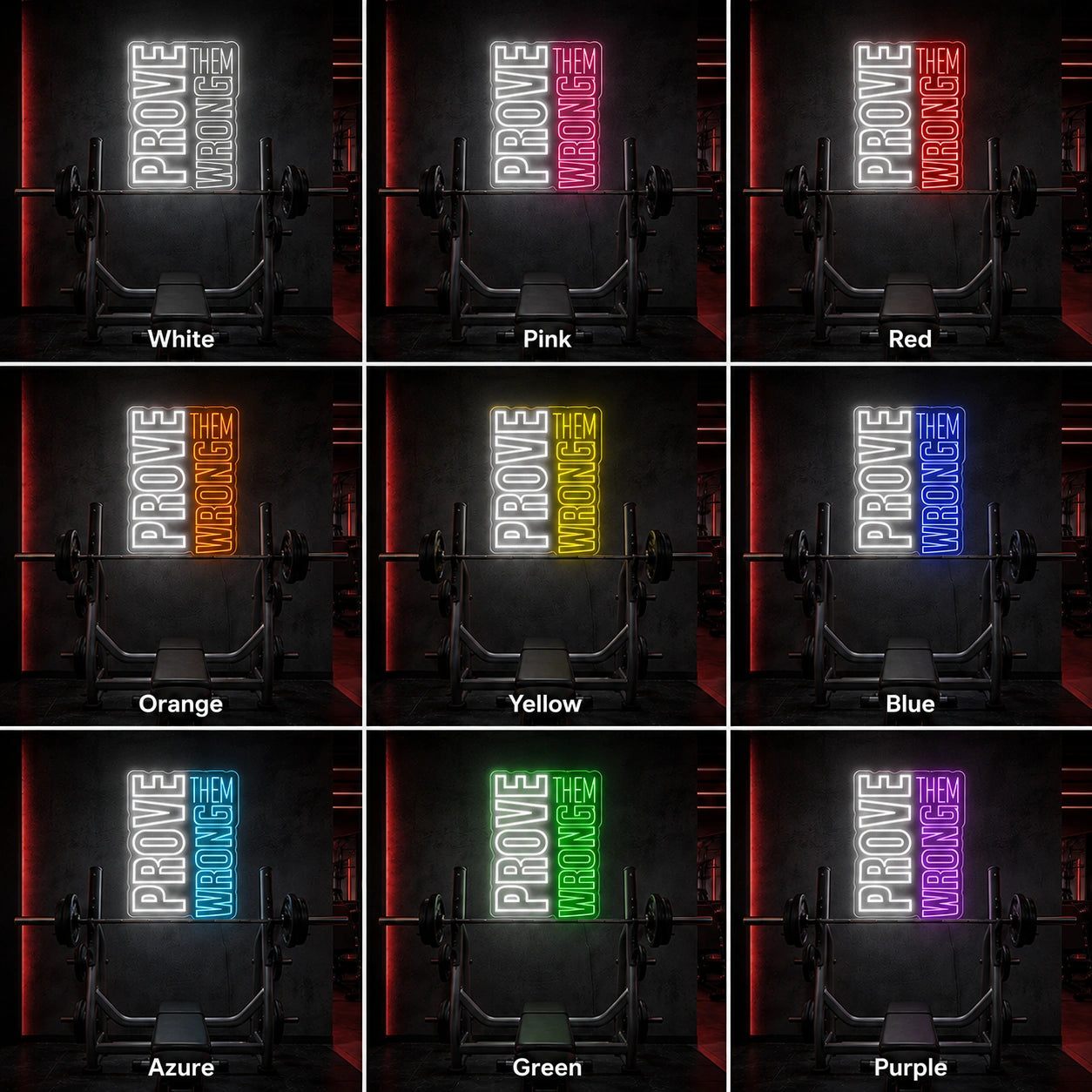 An Empty Gym Room With LED Neon Sign - 05 Color Grid