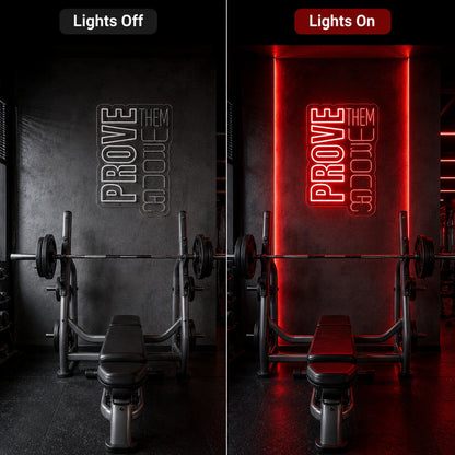 An Empty Gym Room With LED Neon Sign - 06 Day Night Comparison