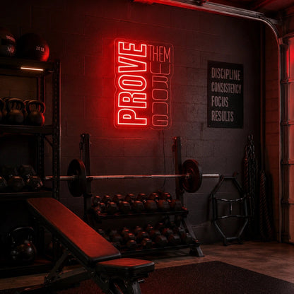 An Empty Gym Room With LED Neon Sign - Shineneon