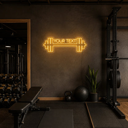 An Empty Gym With Rows LED Neon Sign - 03 Real Lifestyle Scene