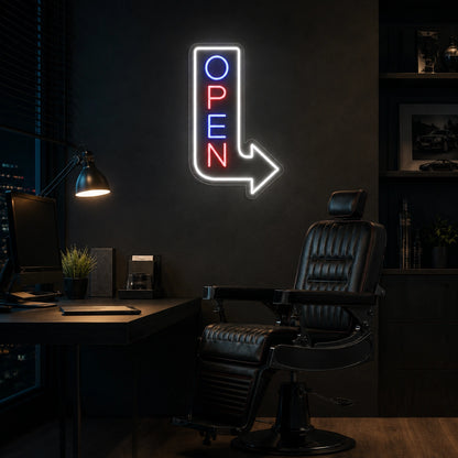 An Office Chair Sitting In LED Neon Sign - 02 High-Converting Product Image