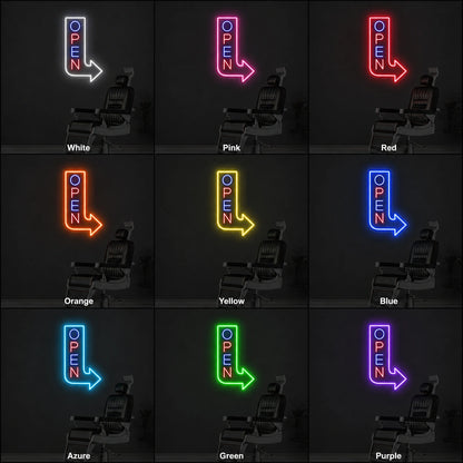 An Office Chair Sitting In LED Neon Sign - 05 Color Grid