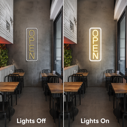 An Open Is Lit Wall Decor LED Neon Sign - 06 Day Night Comparison