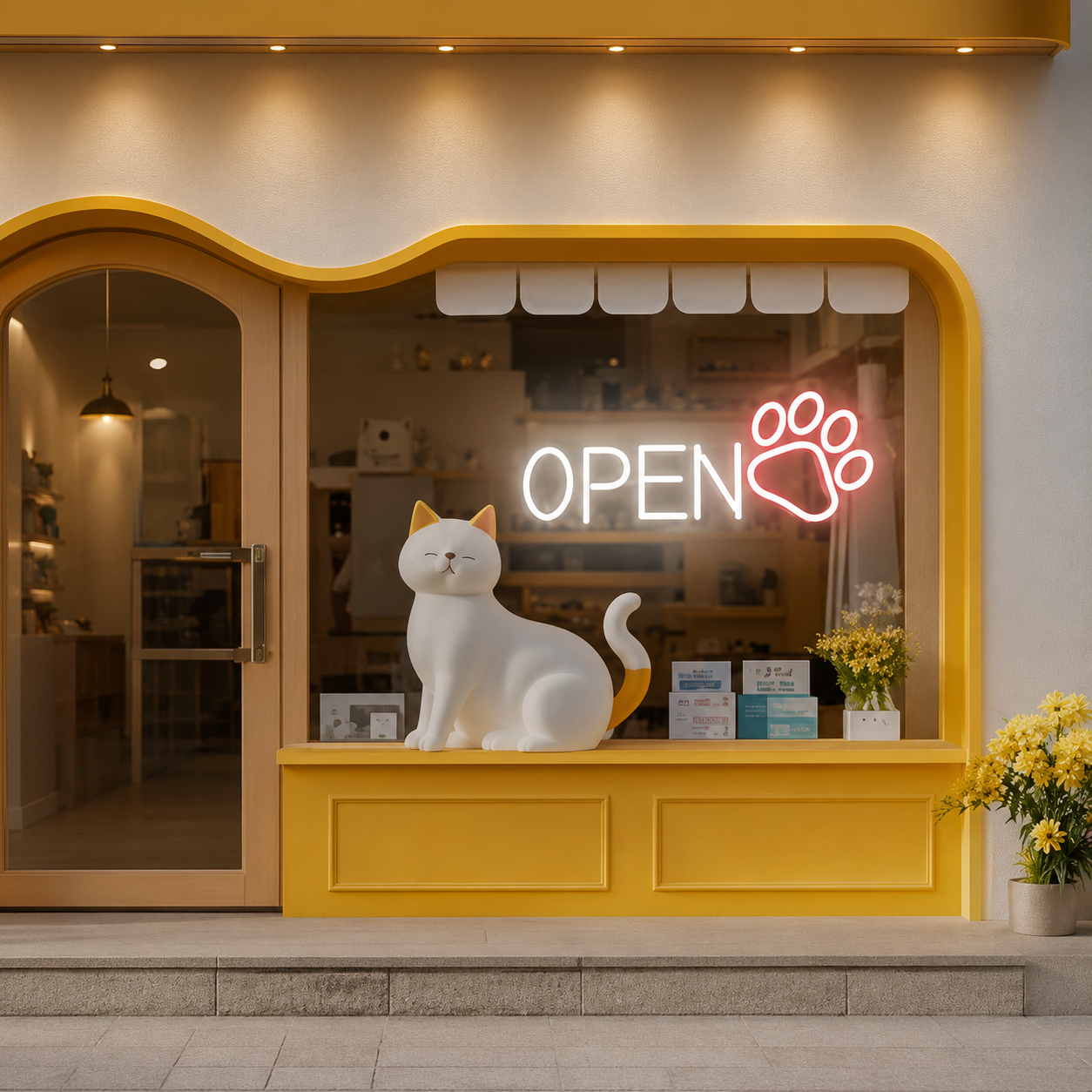 An Open With A LED Neon Sign - 04 Size Image