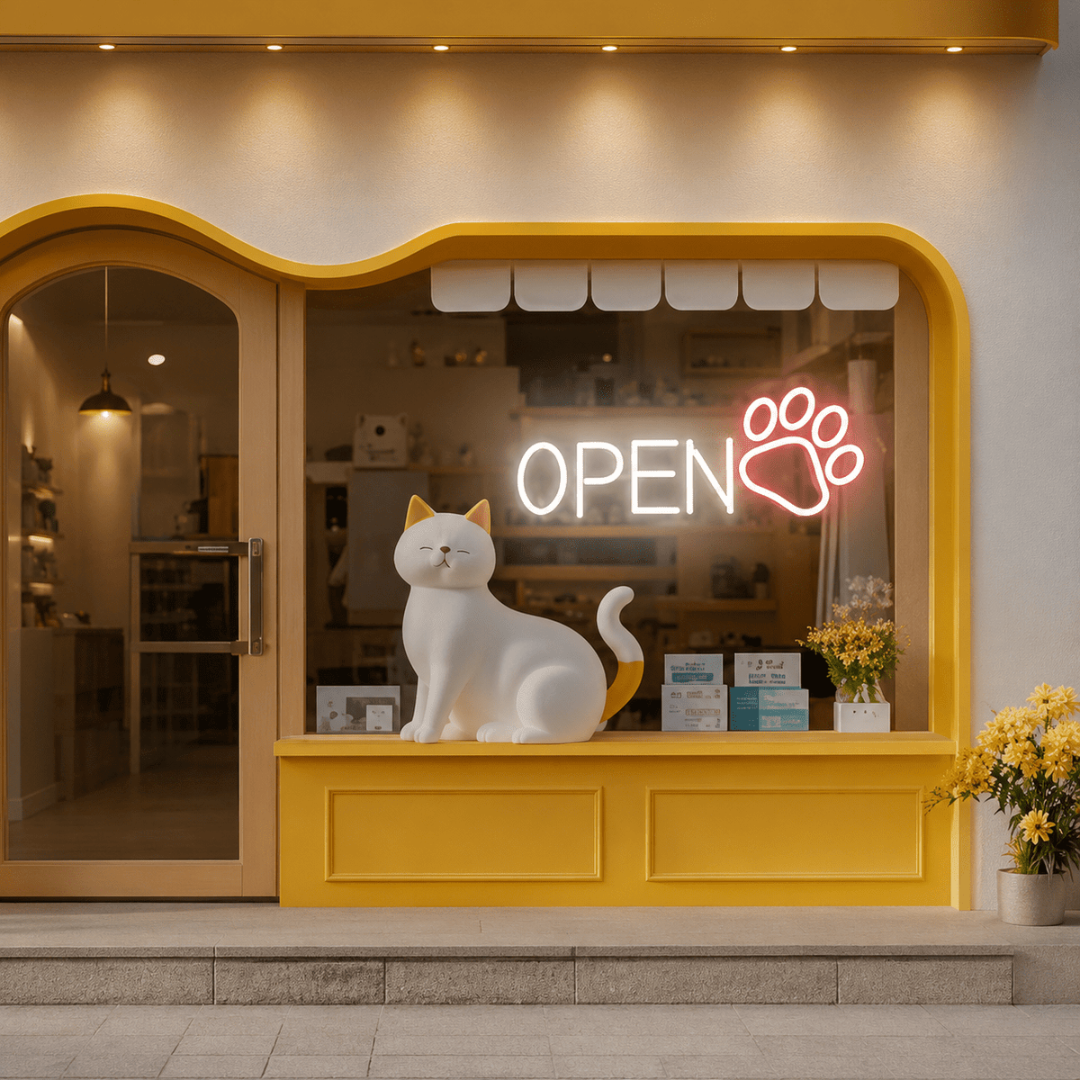 An Open With A LED Neon Sign - Shineneon