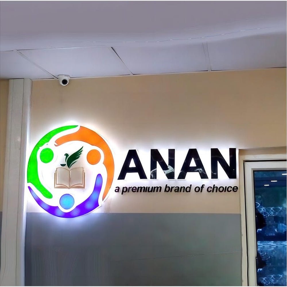 Anan With Logo 3D Frontlit And Backlit Channel Letter Led Light Sign - Shineneon