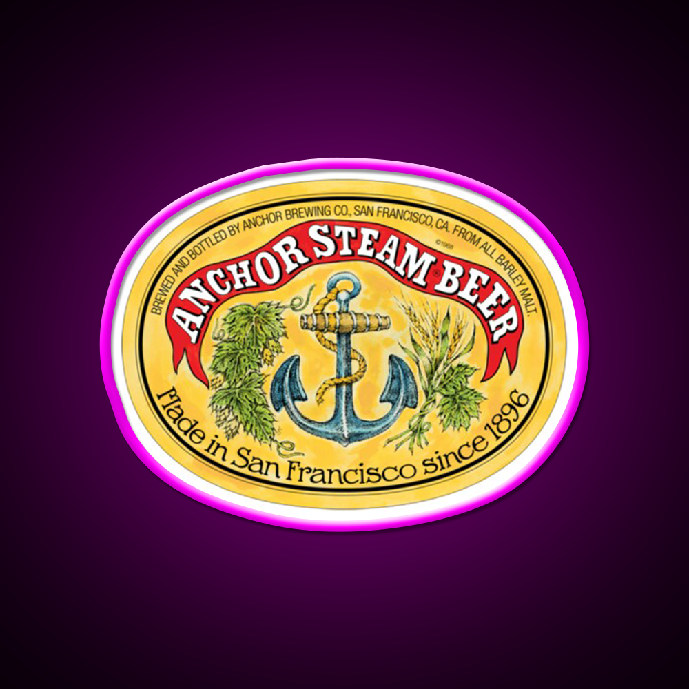 Anchor Steam Beer Classic Beer Bar Decor Led Neon Sign Business Neon Sign Rgb Color - Neon sign mounted on wall in room