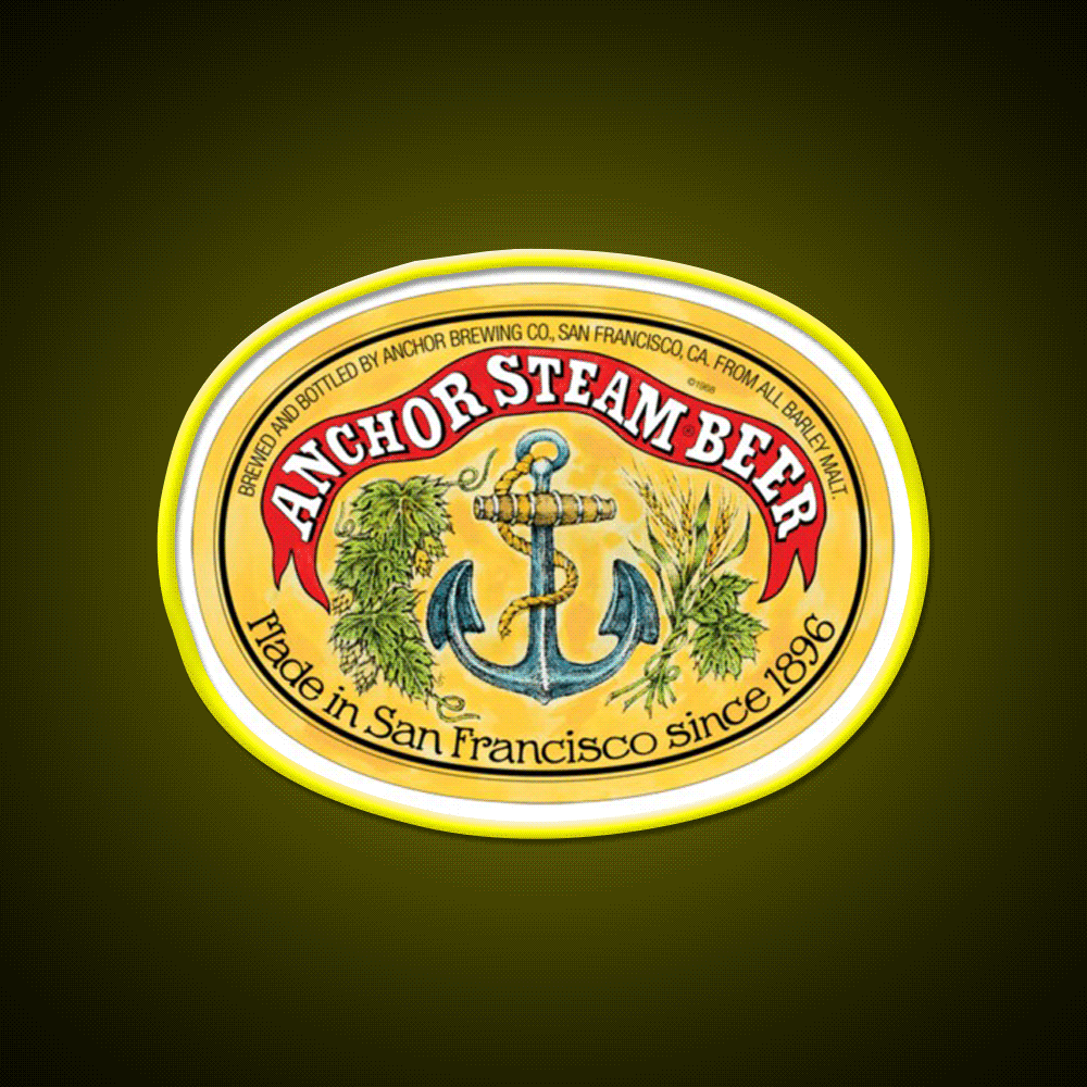 Anchor Steam Beer Classic Beer Bar Decor Led Neon Sign Business Neon Sign Rgb Color - Custom LED neon sign front view