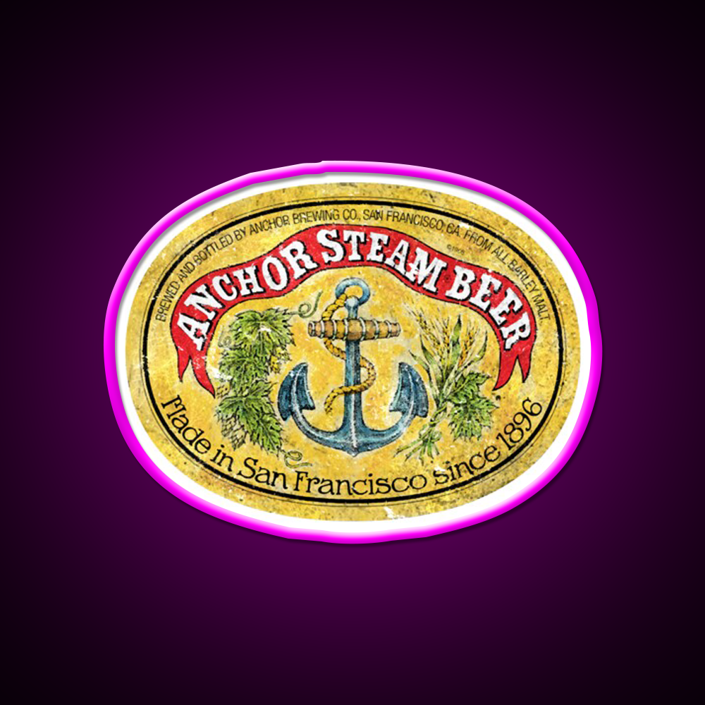 Anchor Steam Beer Classic Beer Bar Decor Led Neon Sign Rgb Color - Neon sign mounted on wall in room