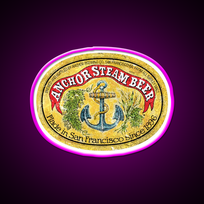 Anchor Steam Beer Classic Beer Bar Decor Led Neon Sign Rgb Color - Neon sign mounted on wall in room