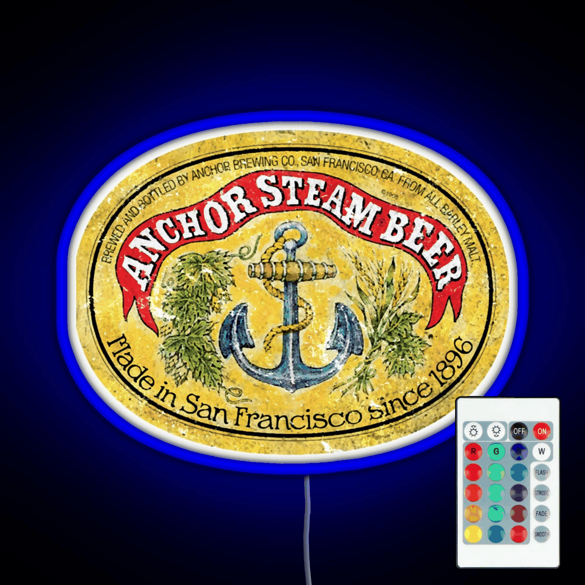 Anchor Steam Beer Rgb Led Neon Sign Pop Wall Art