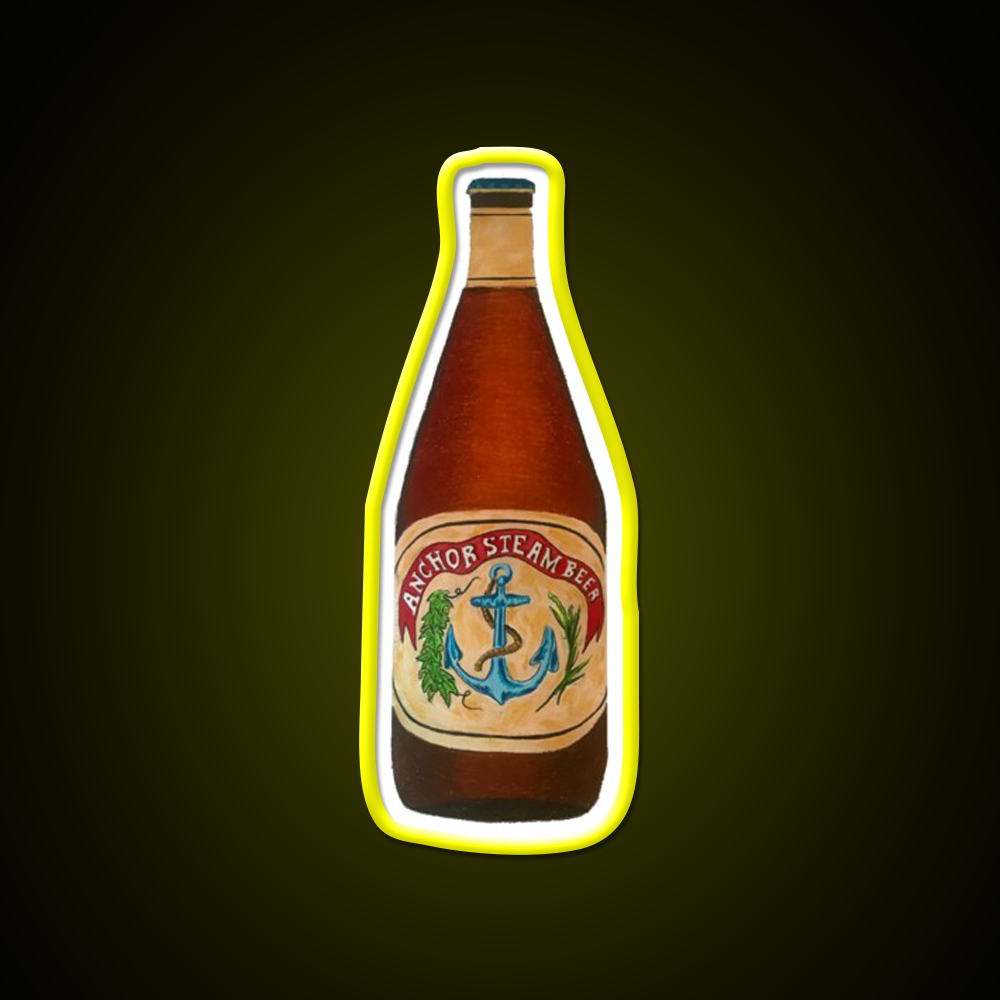 Anchor Steam Bottle Illustration Beer Bar Decor Led Neon Sign Rgb Color - LED neon sign view 7