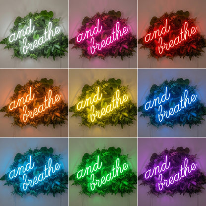 And Breathe LED Neon Sign Home Wall Art Wall Neon Sign - 05 Color Grid