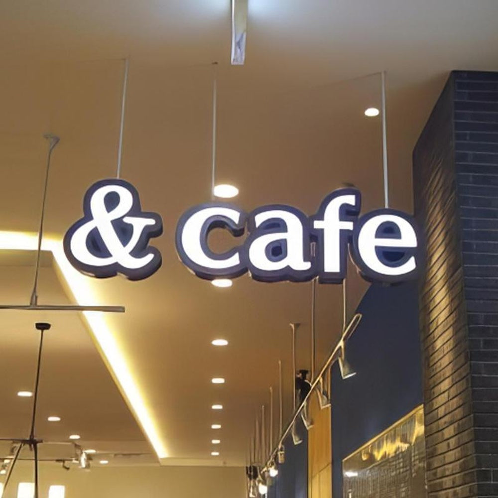 And Cafe 3D Frontlit Letters Metal Led Sign