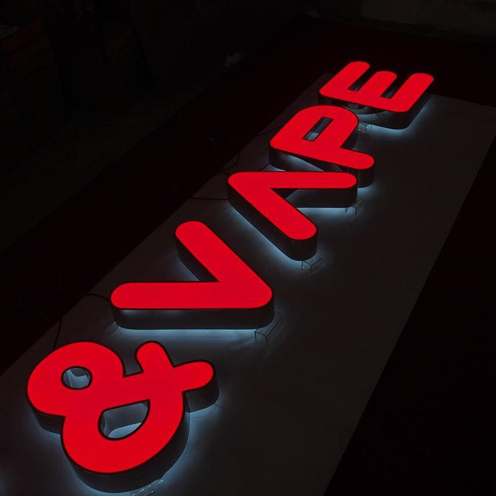 And Vape 3D Frontlit Letters Metal Led Sign