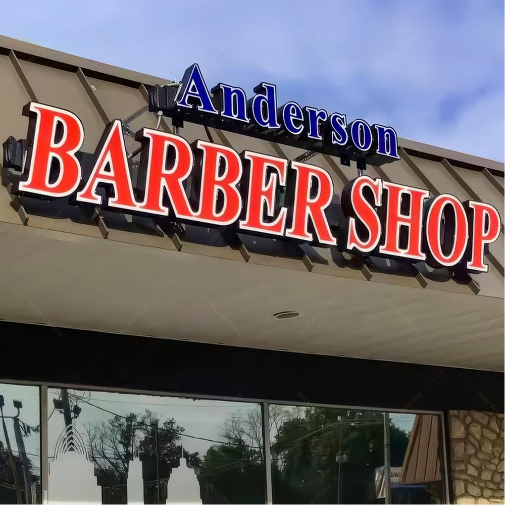 Anderson Barber Shop 3D Frontlit Channel Letters Led Light Sign
