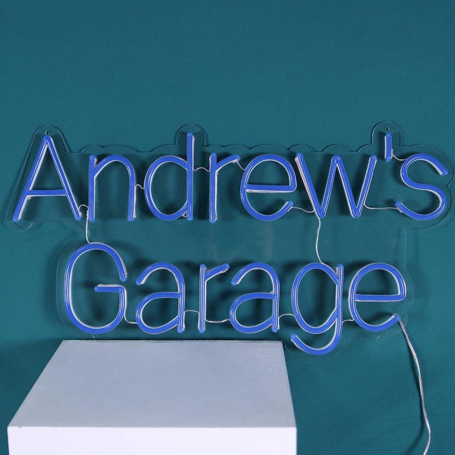 Andrews Garage Purple-Blue Script Led Neon Sign For Custom Workshop Decor | Shineneon