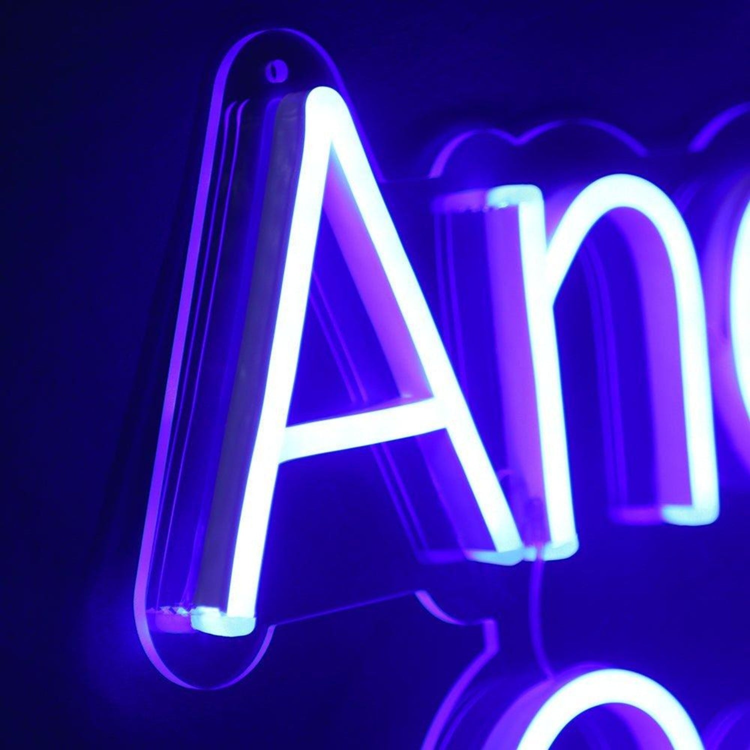 Andrews Garage Purple-Blue Script Led Neon Sign For Custom Workshop Decor | Shineneon