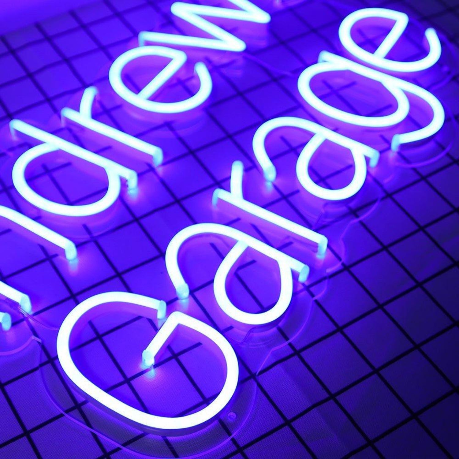Andrews Garage Purple-Blue Script Led Neon Sign For Custom Workshop Decor | Shineneon