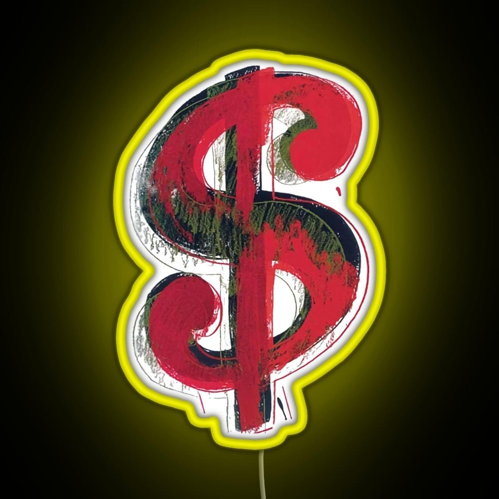Andy Warhol Dollar Sign Rgb Led Neon Sign Pop Wall Art - Shineneon