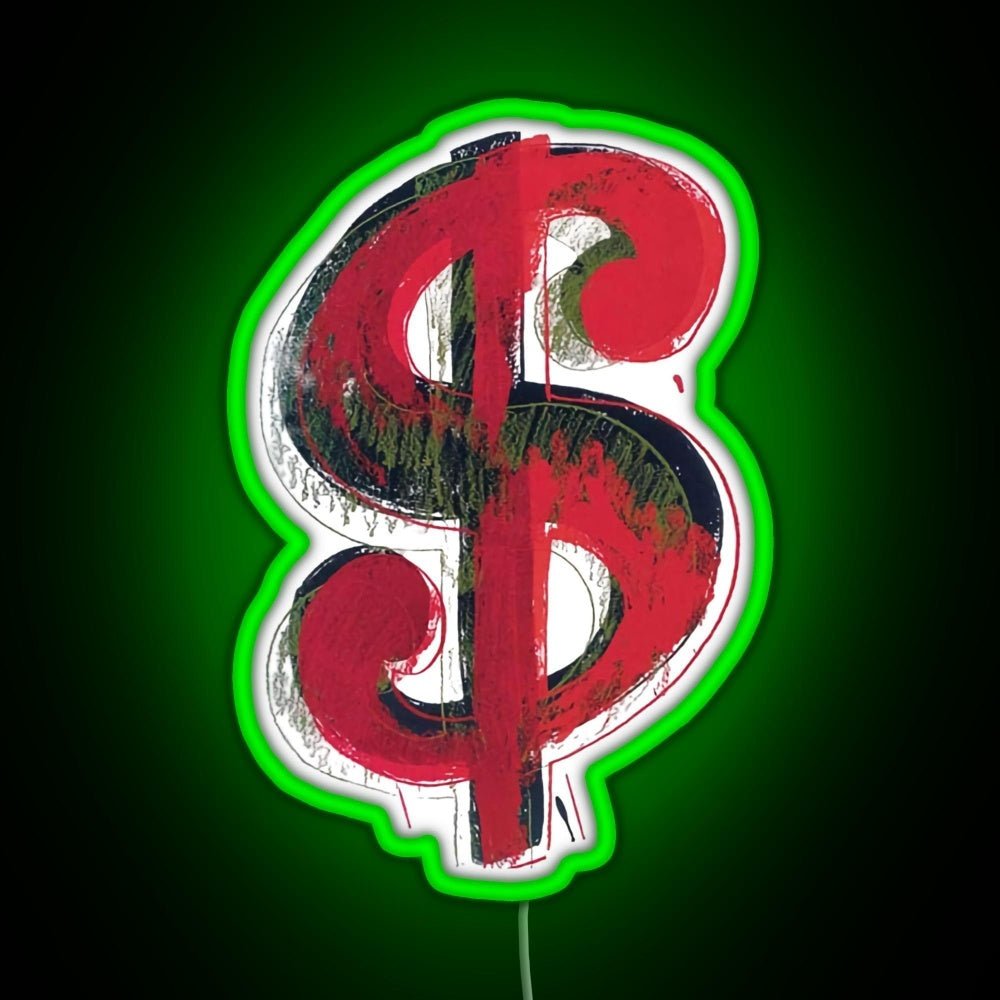 Andy Warhol Dollar Sign Rgb Led Neon Sign Pop Wall Art - Shineneon